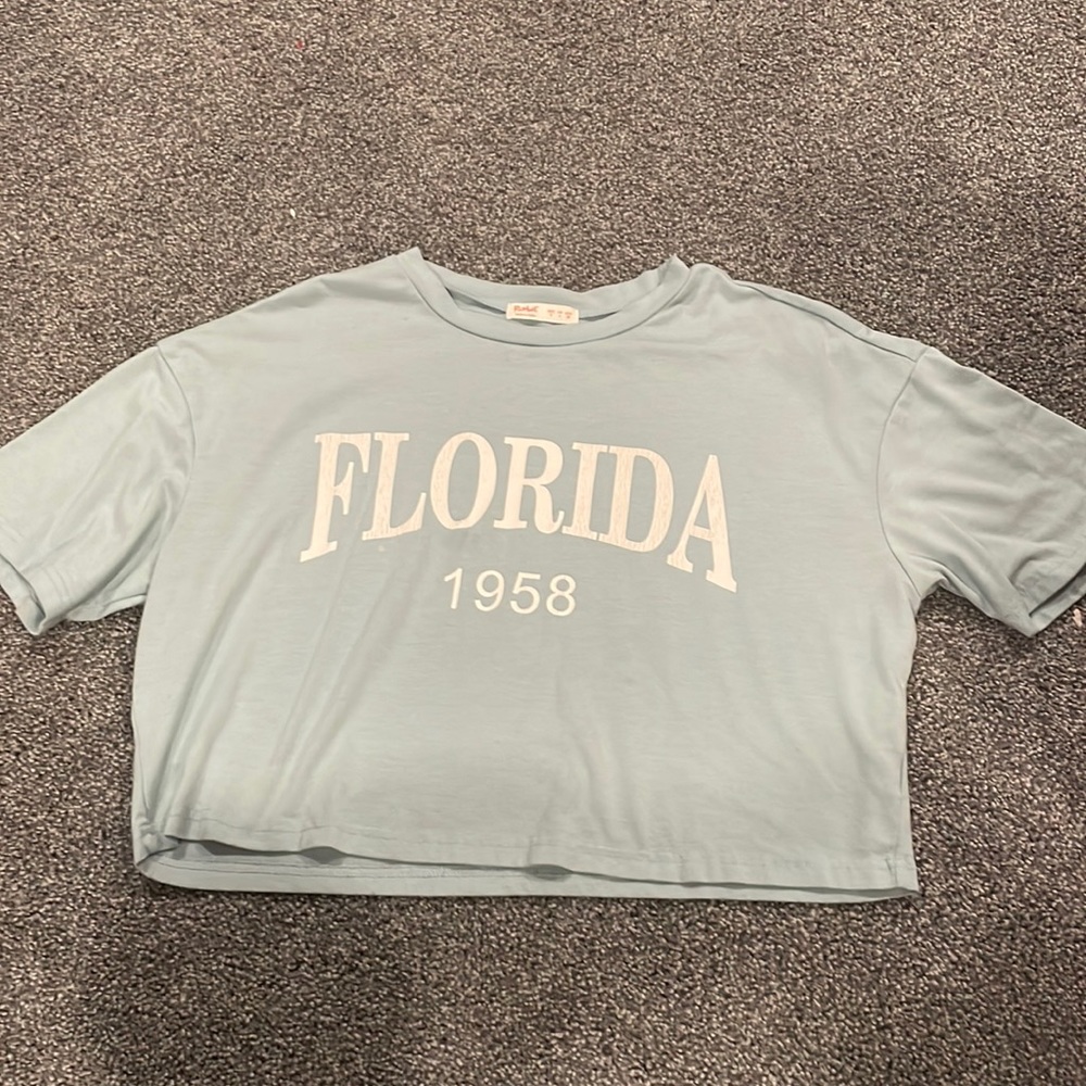 Blue short sleeve wide top shirt from ROMWE